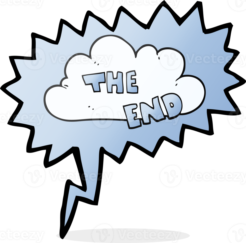 drawn speech bubble cartoon The End symbol png