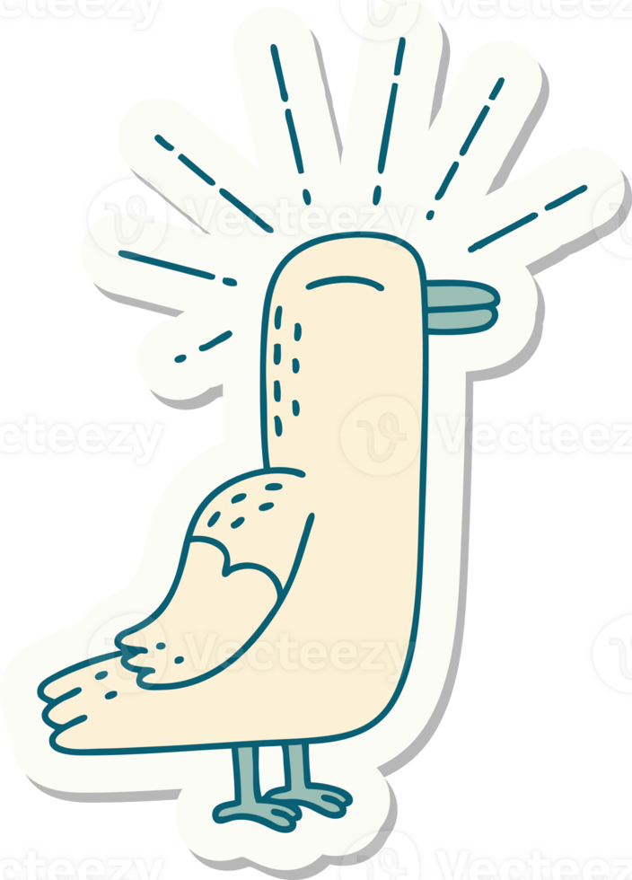 sticker of a tattoo style seagull bird png