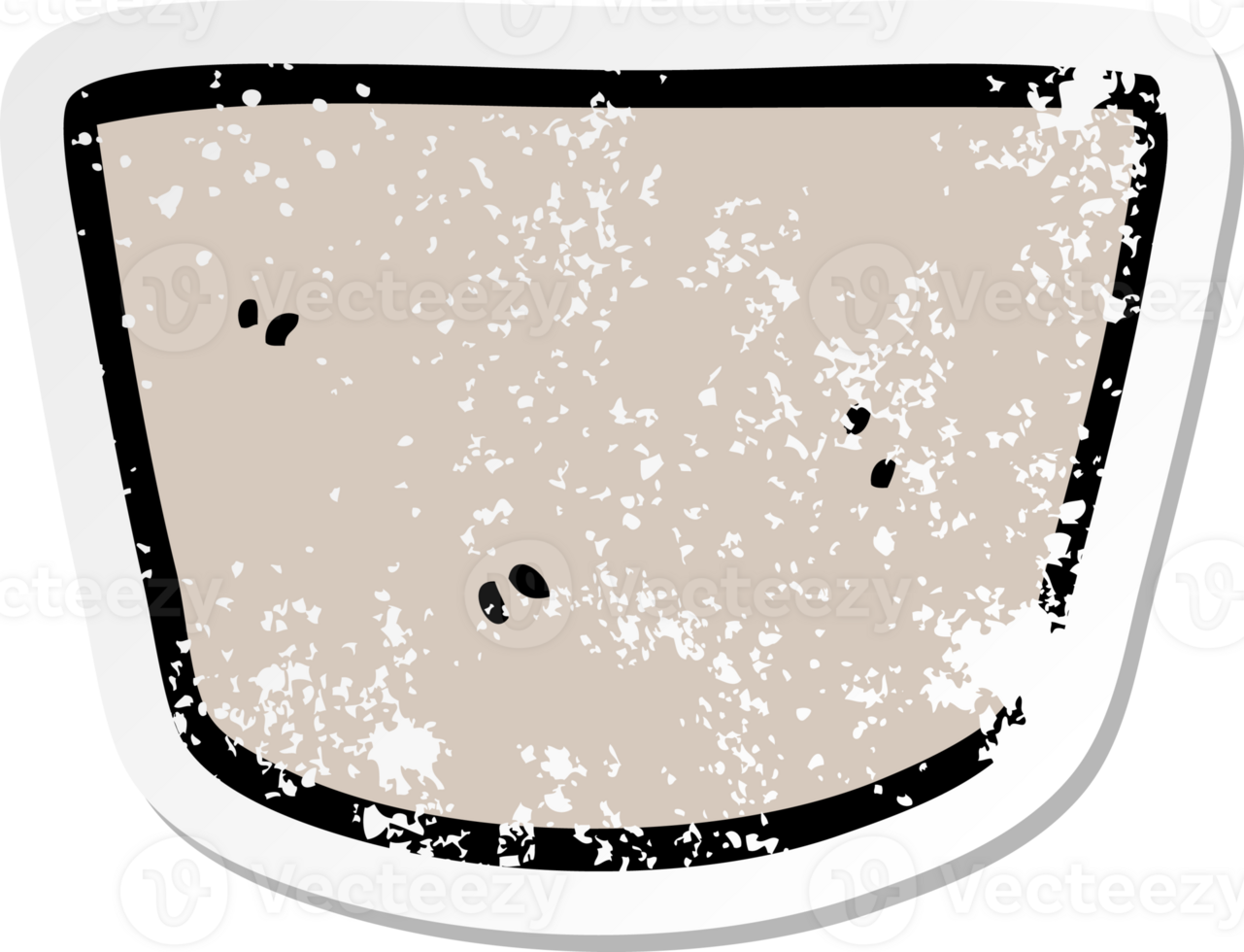 distressed sticker of a cartoon pot png