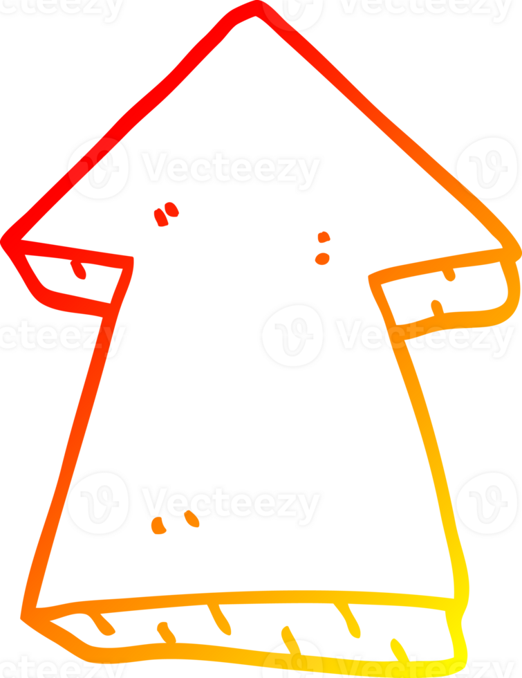 warm gradient line drawing of a cartoon pointing arrow png