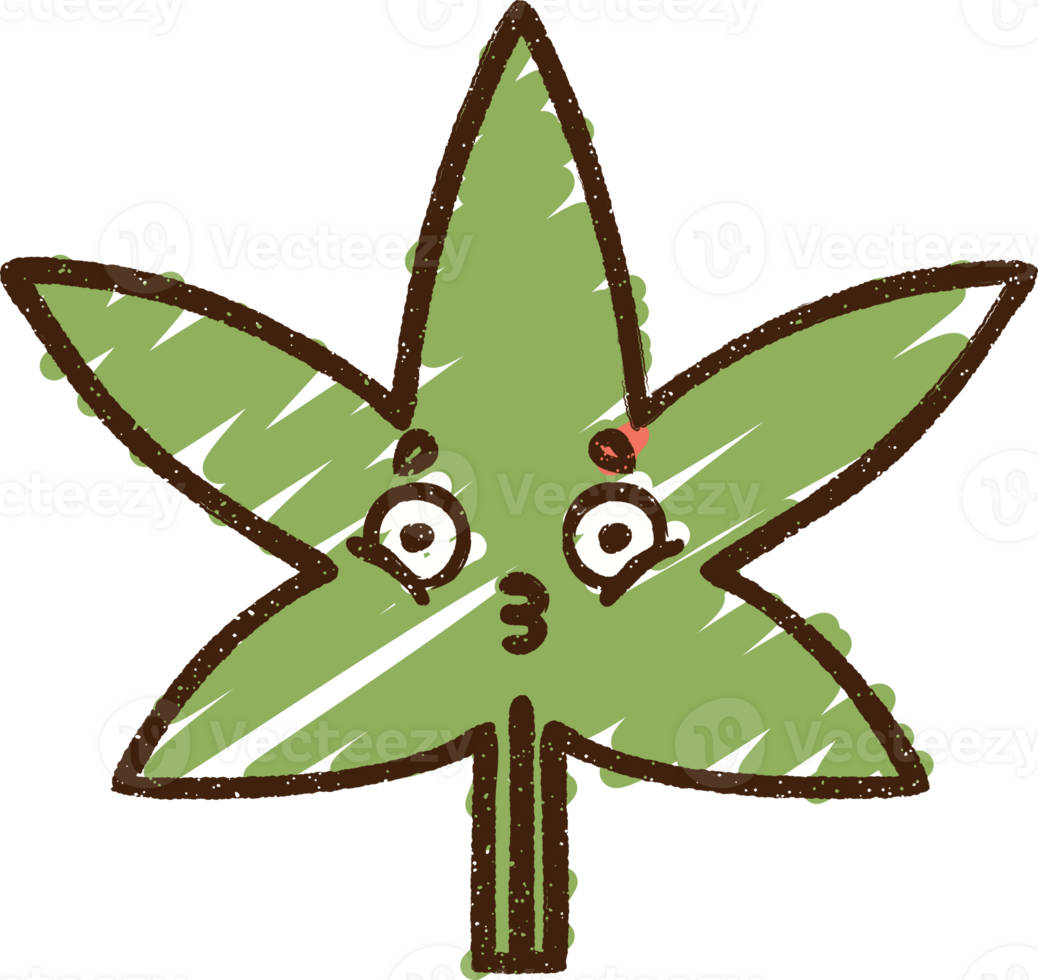 Cannabis Leaf Chalk Drawing png