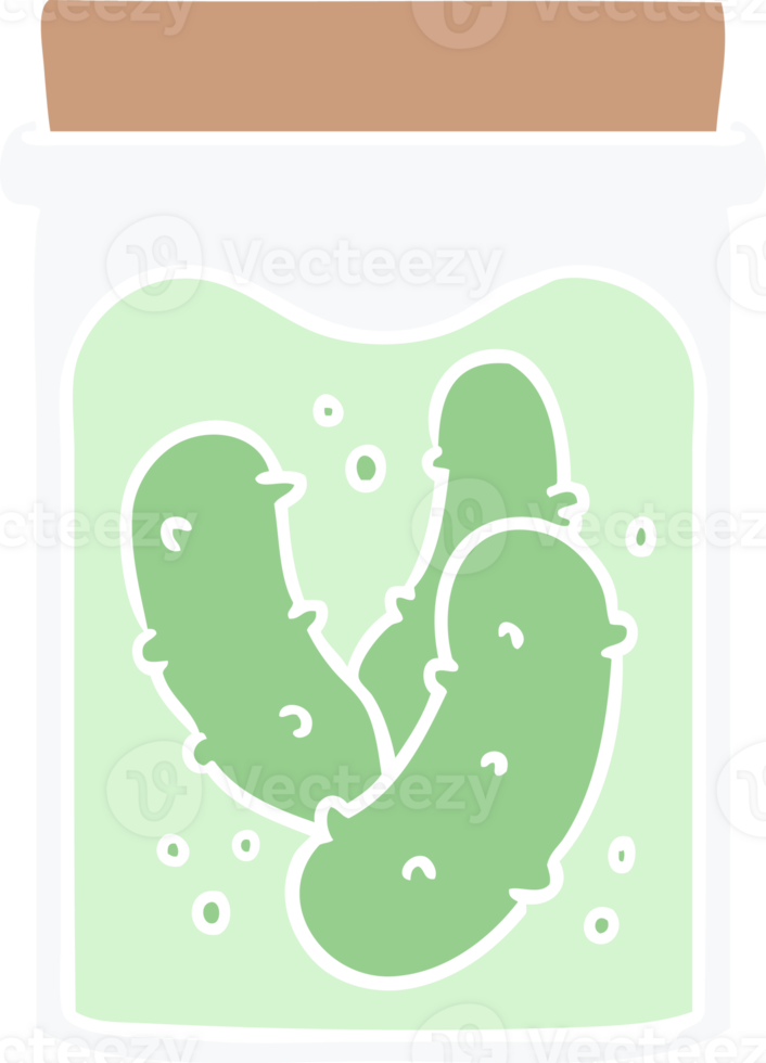 hand drawn cartoon doodle jar of pickled gherkins png