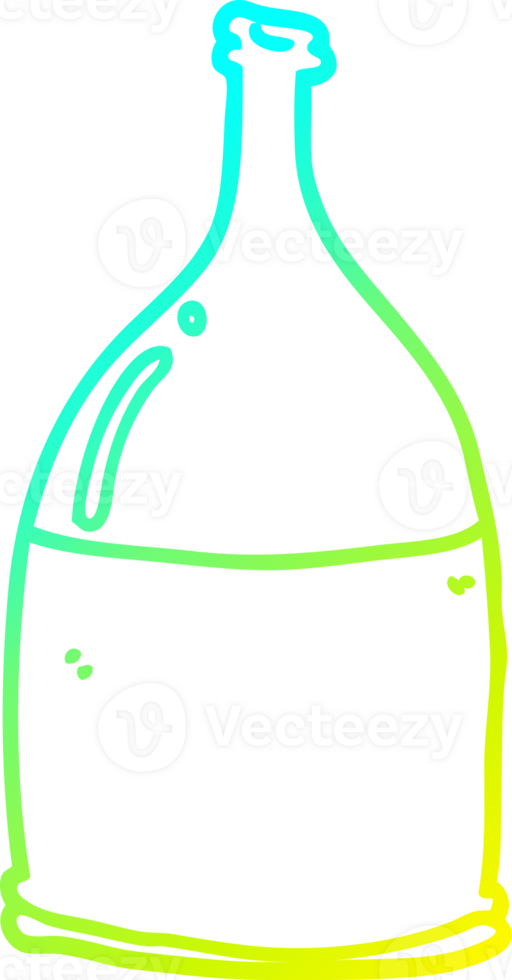 cold gradient line drawing of a cartoon bottle png