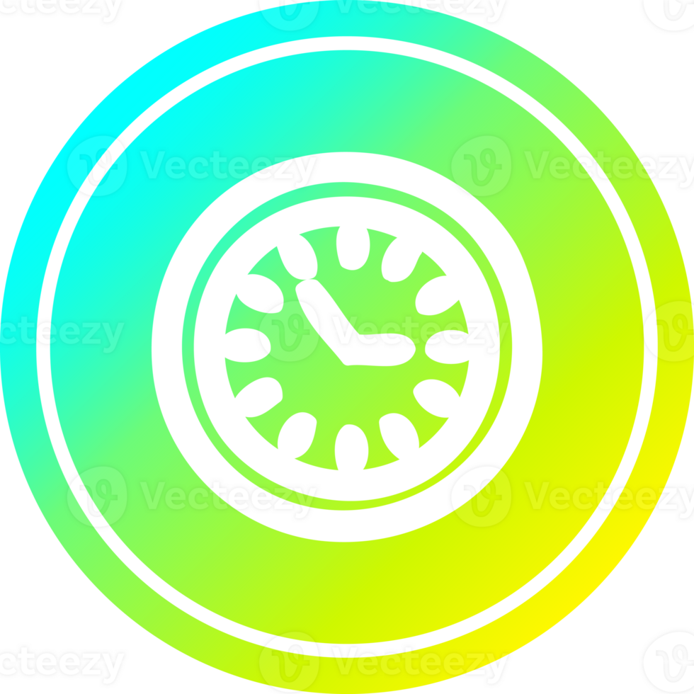 wall clock circular icon with cool gradient finish png