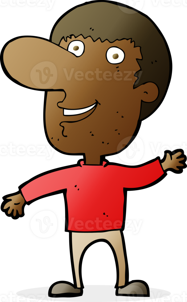 cartoon waving man png