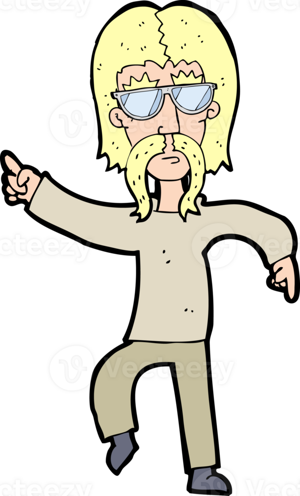 cartoon hippie man wearing glasses png