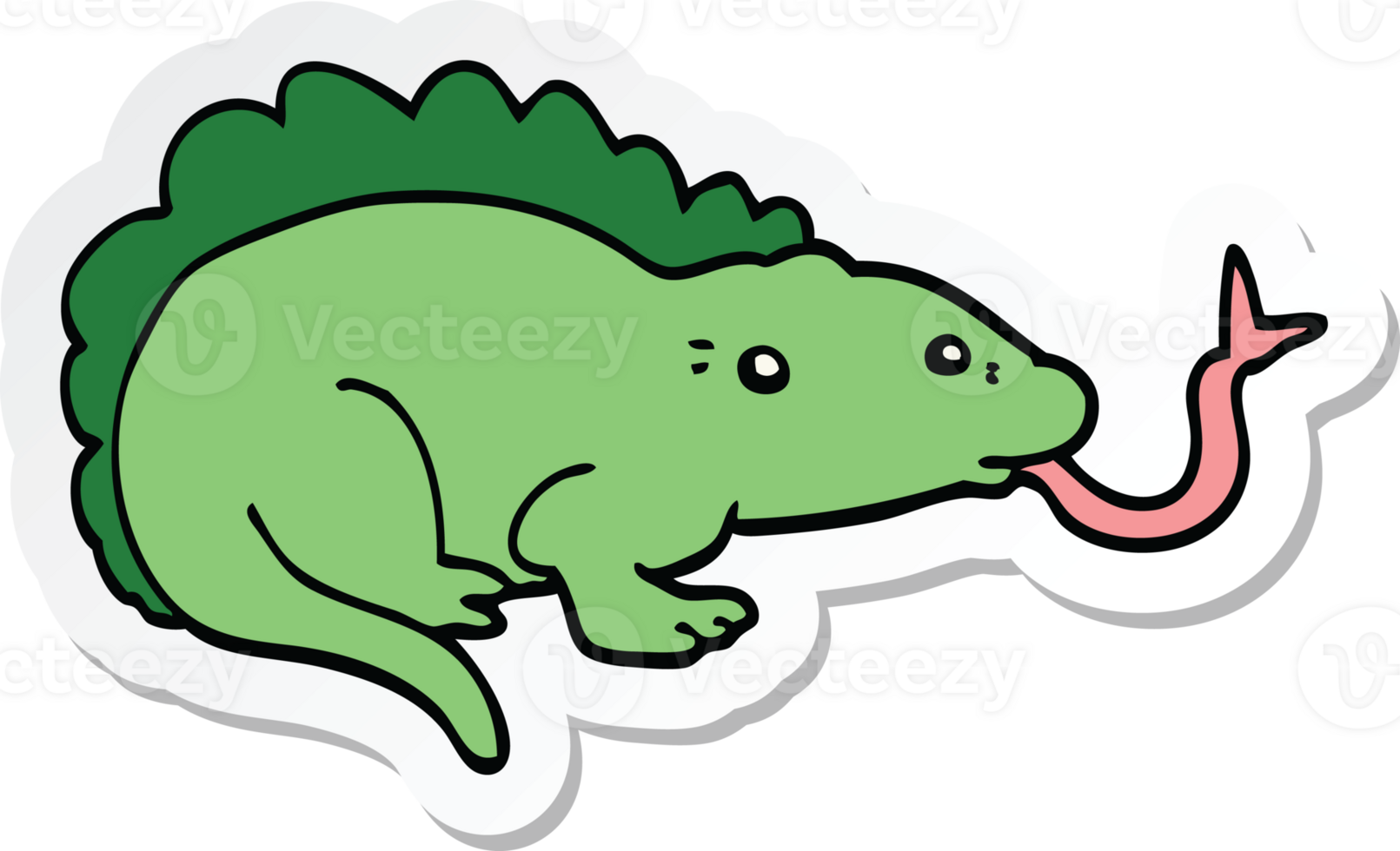 sticker of a cartoon lizard png