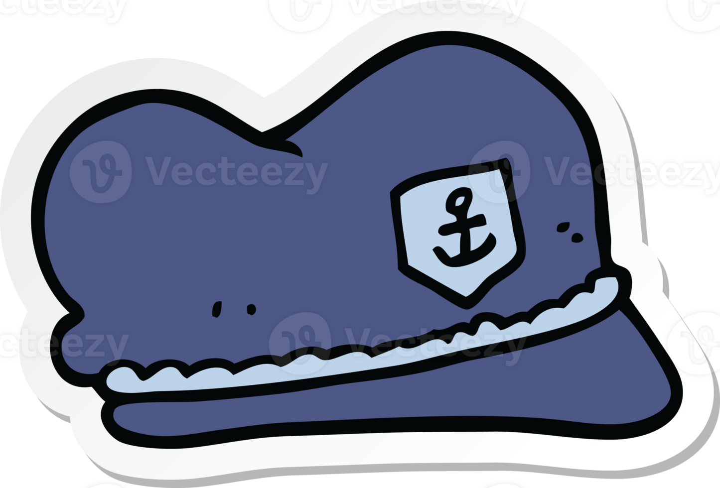 sticker of a cartoon sailor hat png
