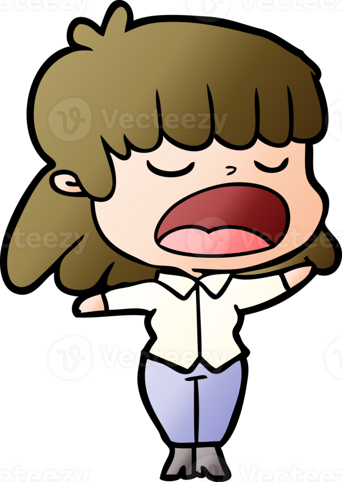 cartoon woman talking loudly png