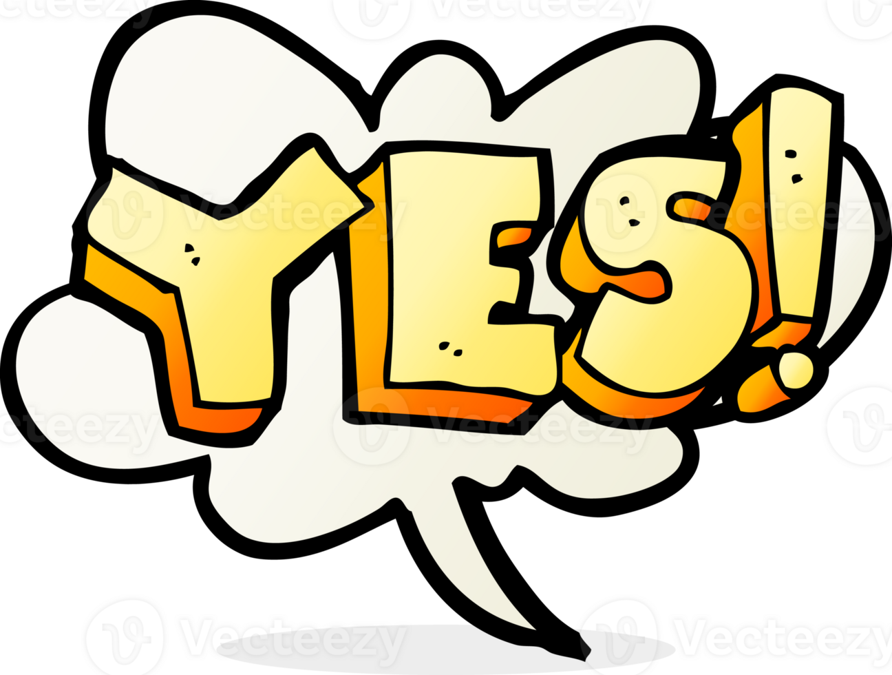 hand drawn cartoon yes design element png