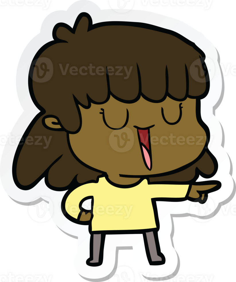 sticker of a cartoon woman png