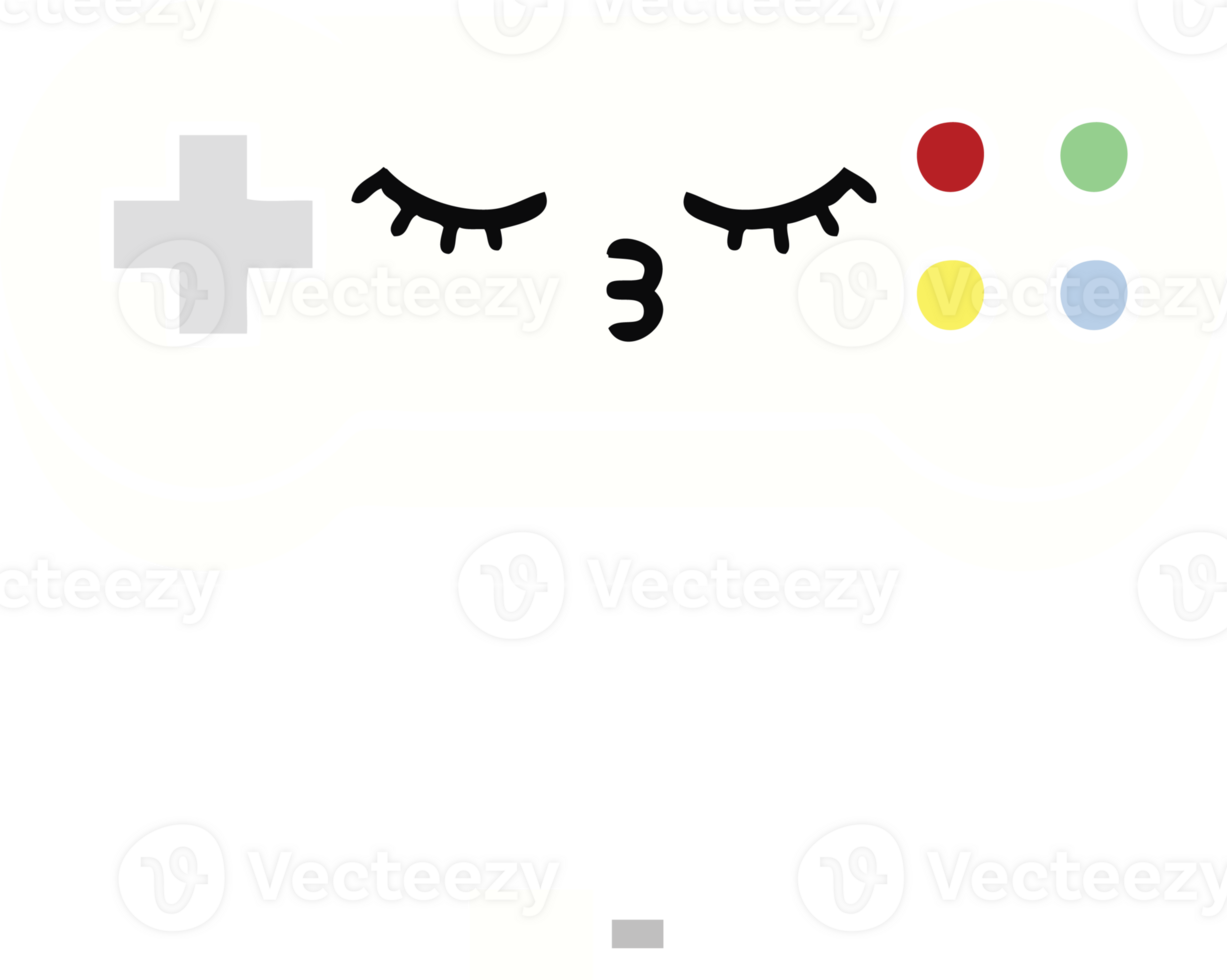 flat color retro cartoon of a game controller png