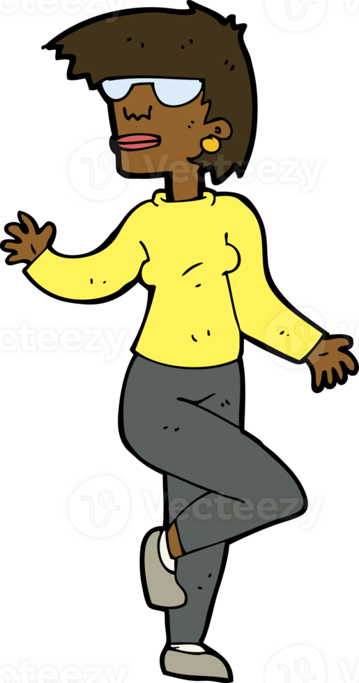 mulher de desenho animado acenando png