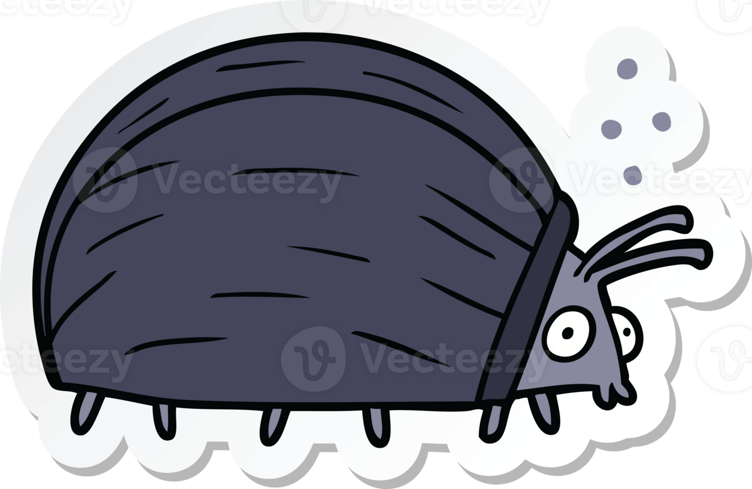 sticker of a huge cartoon bug png