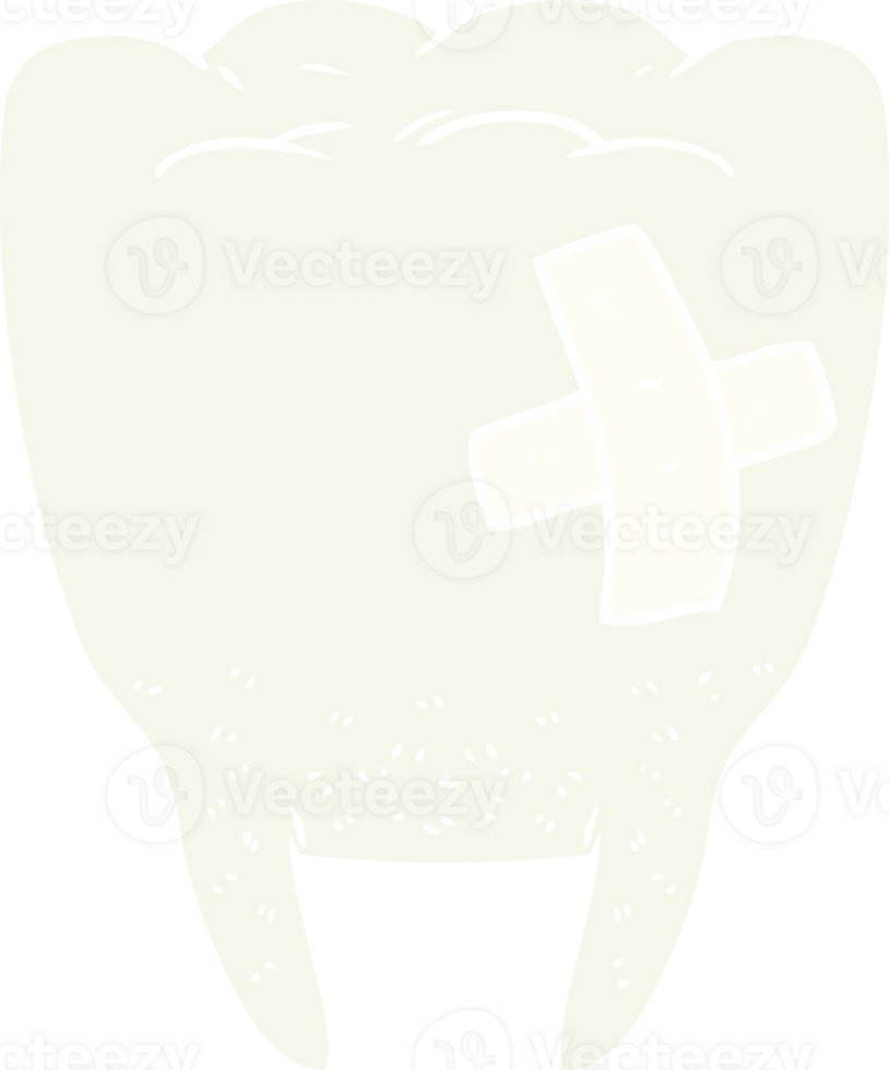 flat color style cartoon bad tooth png