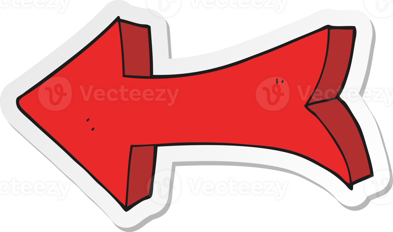 sticker of a cartoon pointing arrow png