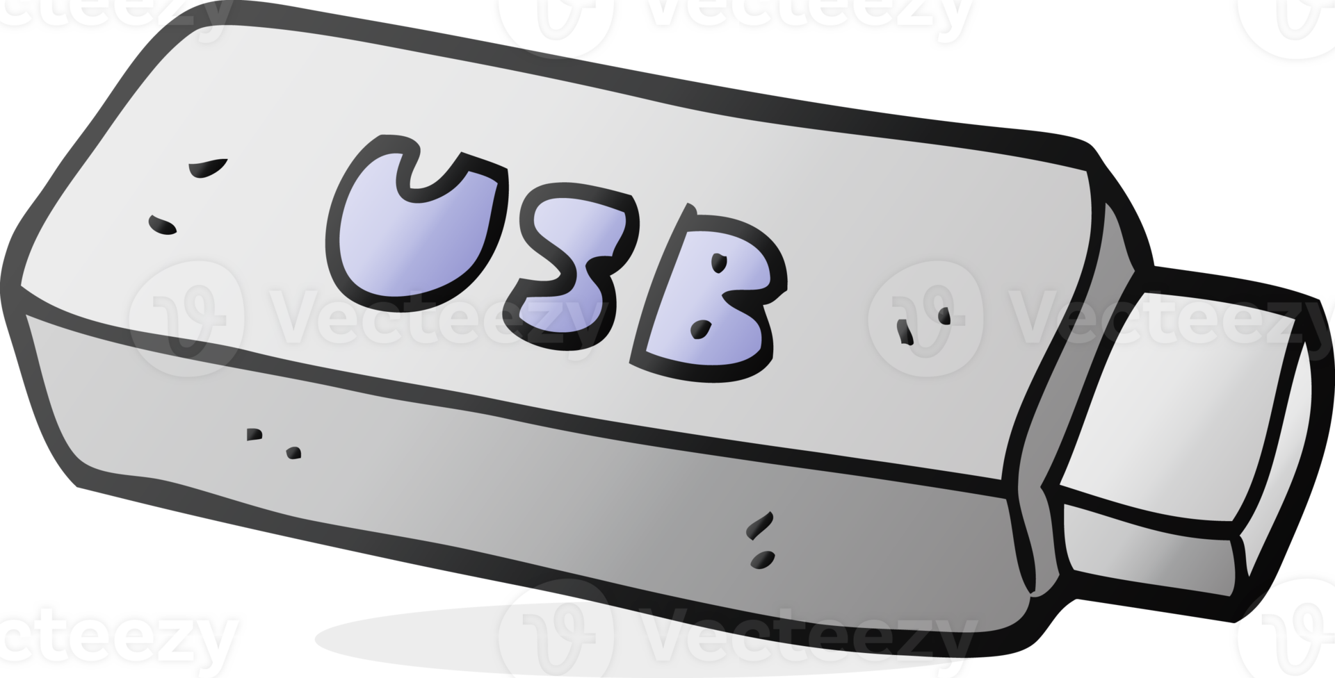 mano dibujado dibujos animados USB palo png
