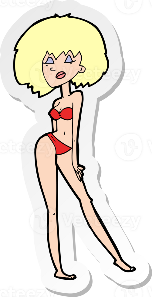 sticker of a cartoon woman in bikini png