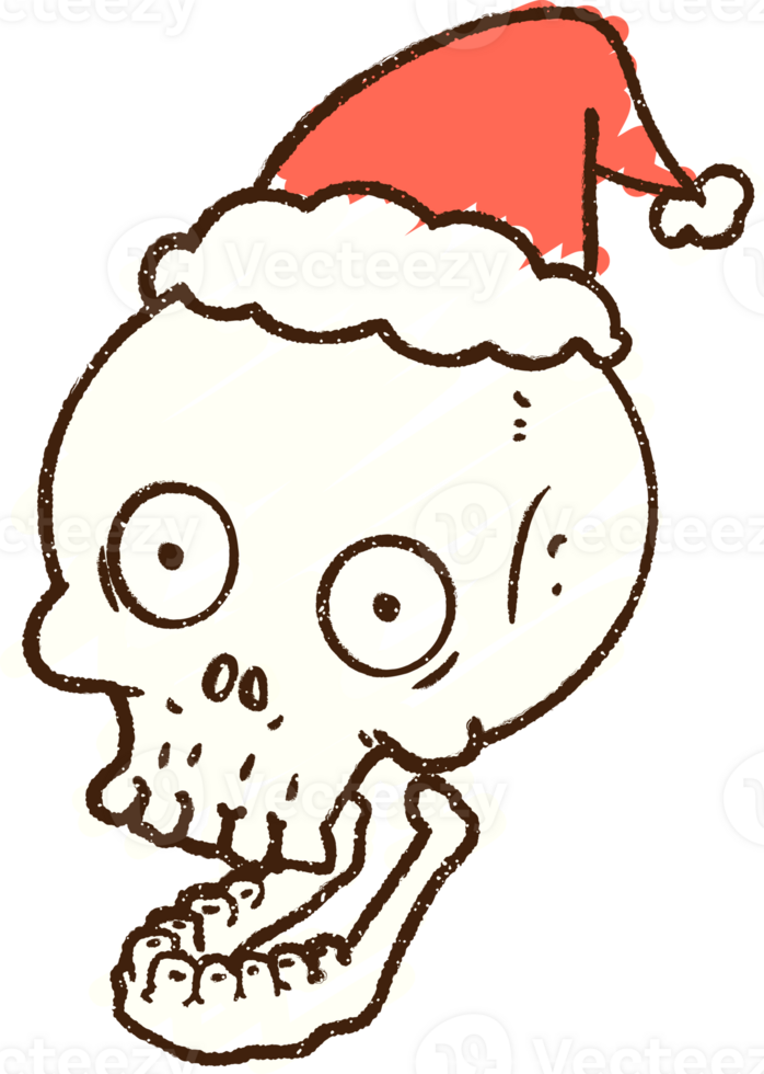 Festive Skull Chalk Drawing png
