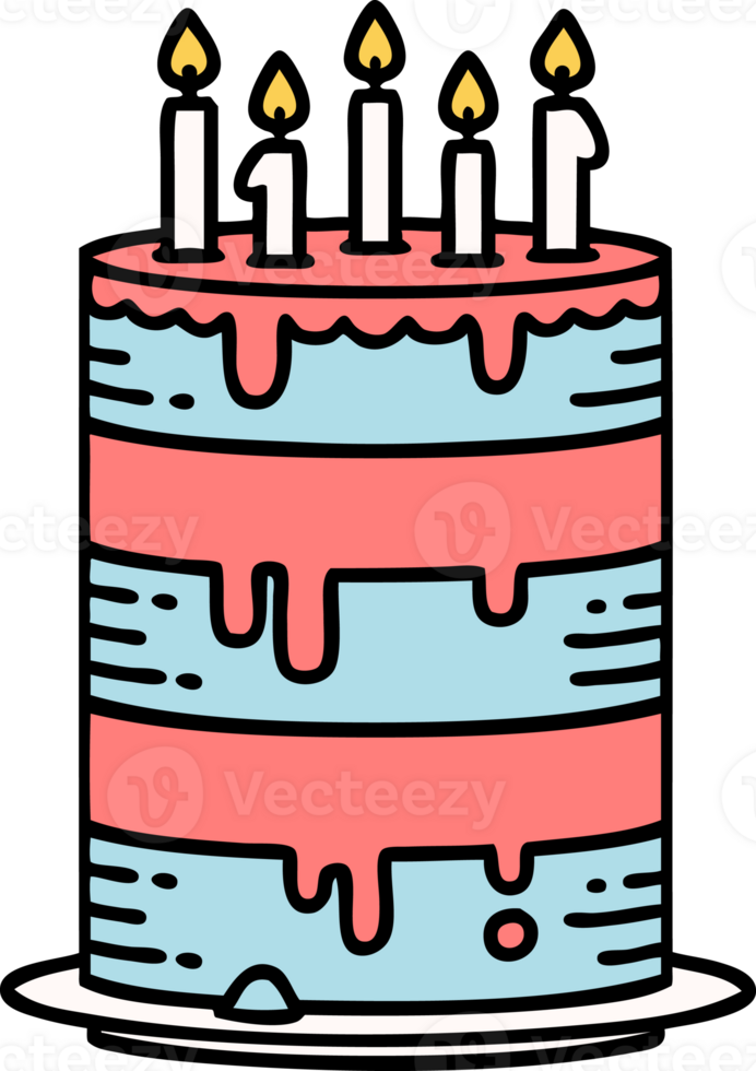 tattoo in traditional style of a birthday cake png