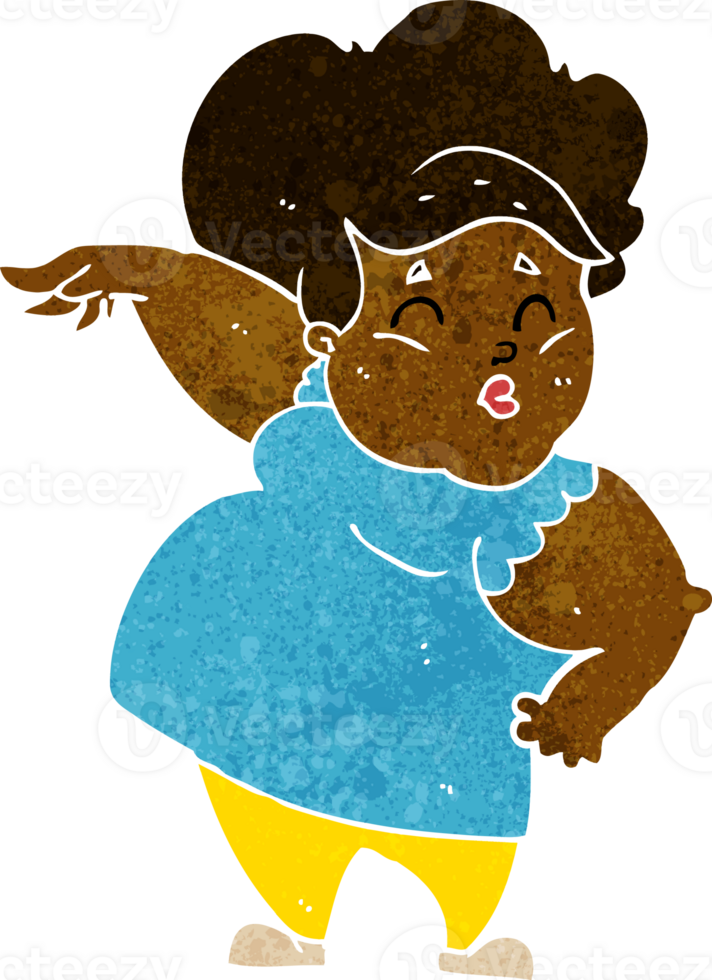 cartoon happy overweight lady png