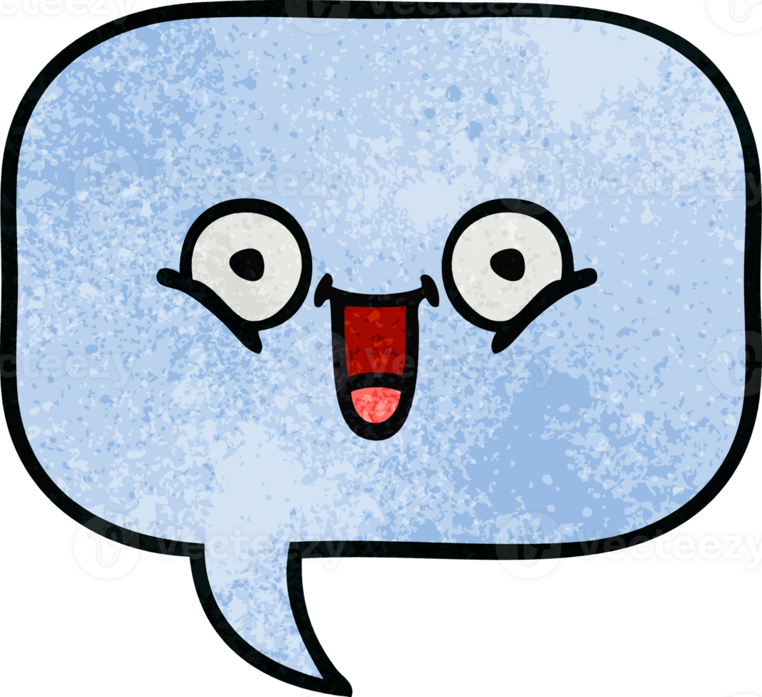 retro grunge texture cartoon of a speech bubble png