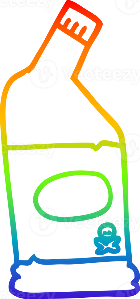 rainbow gradient line drawing of a cartoon bleach cleaner png