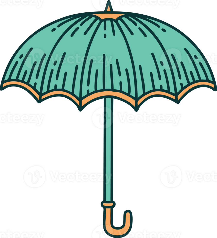 iconic tattoo style image of an umbrella png
