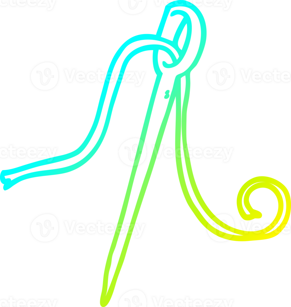 kalt Gradient Linie Zeichnung von ein Karikatur Nadel und Faden png