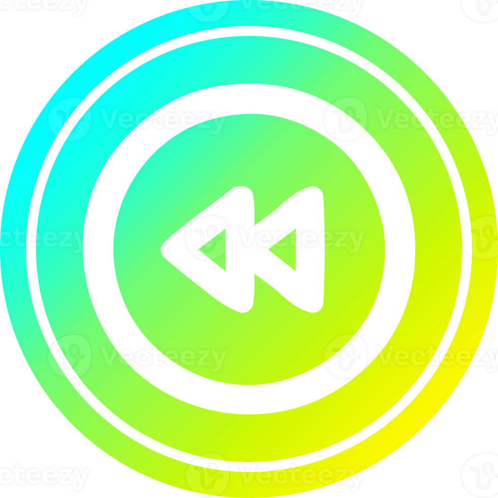 rewind button circular icon with cool gradient finish png