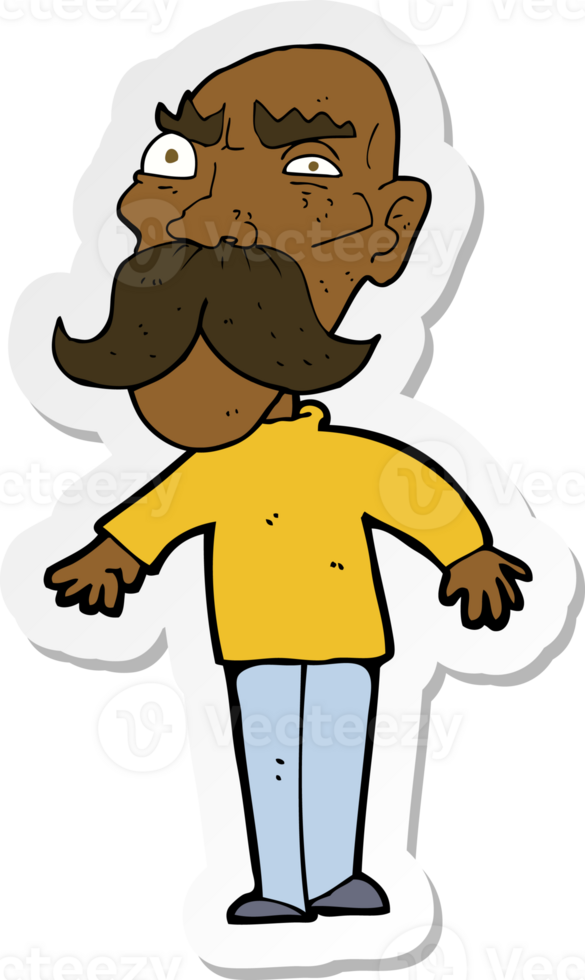 sticker of a cartoon angry old man png