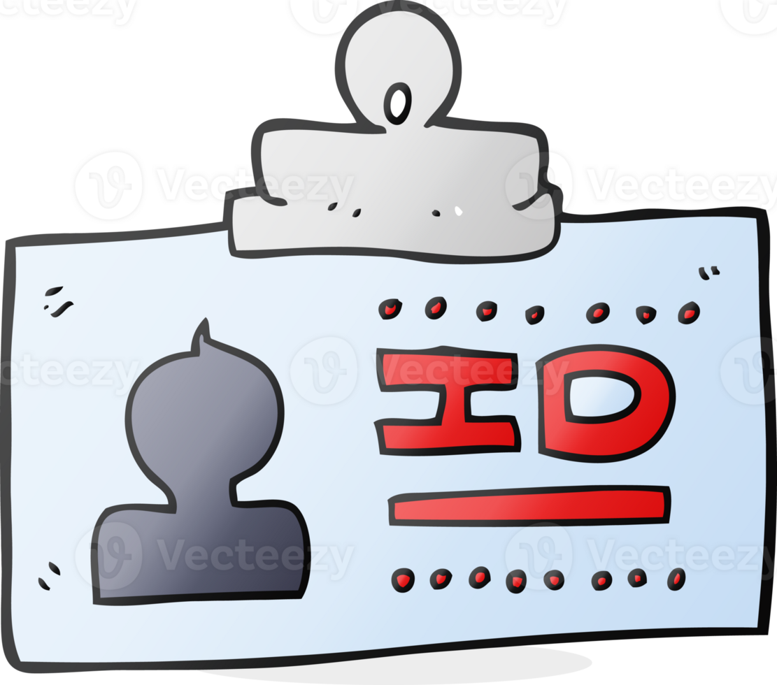 hand drawn cartoon ID badge png