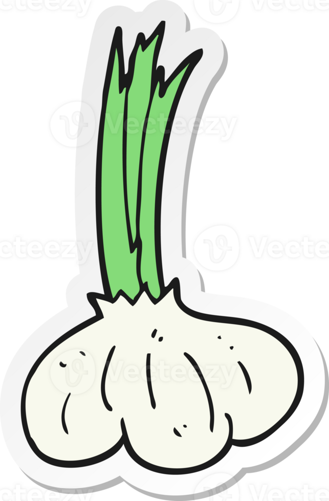 sticker of a cartoon garlic png