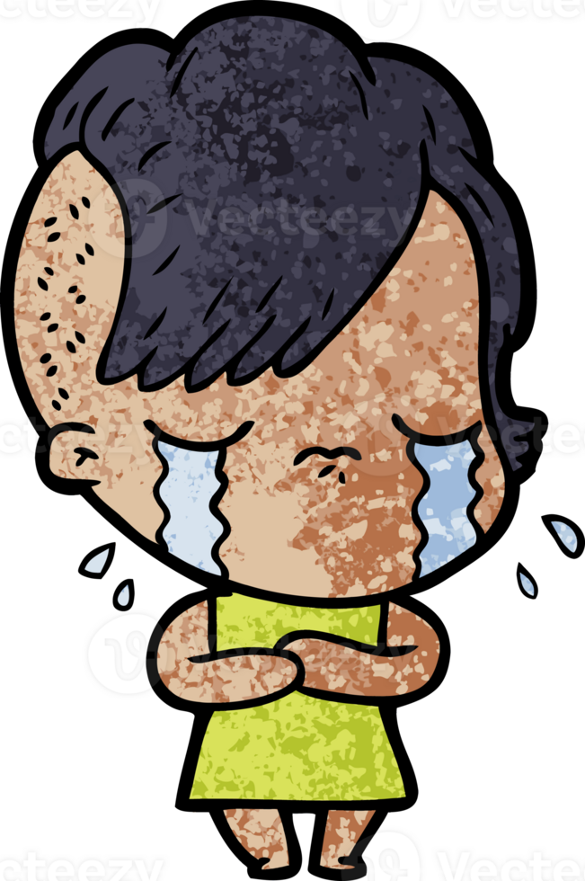 cartoon crying girl png