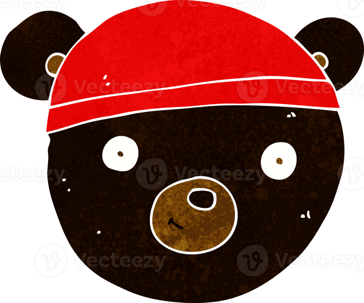 cartoon black bear face png