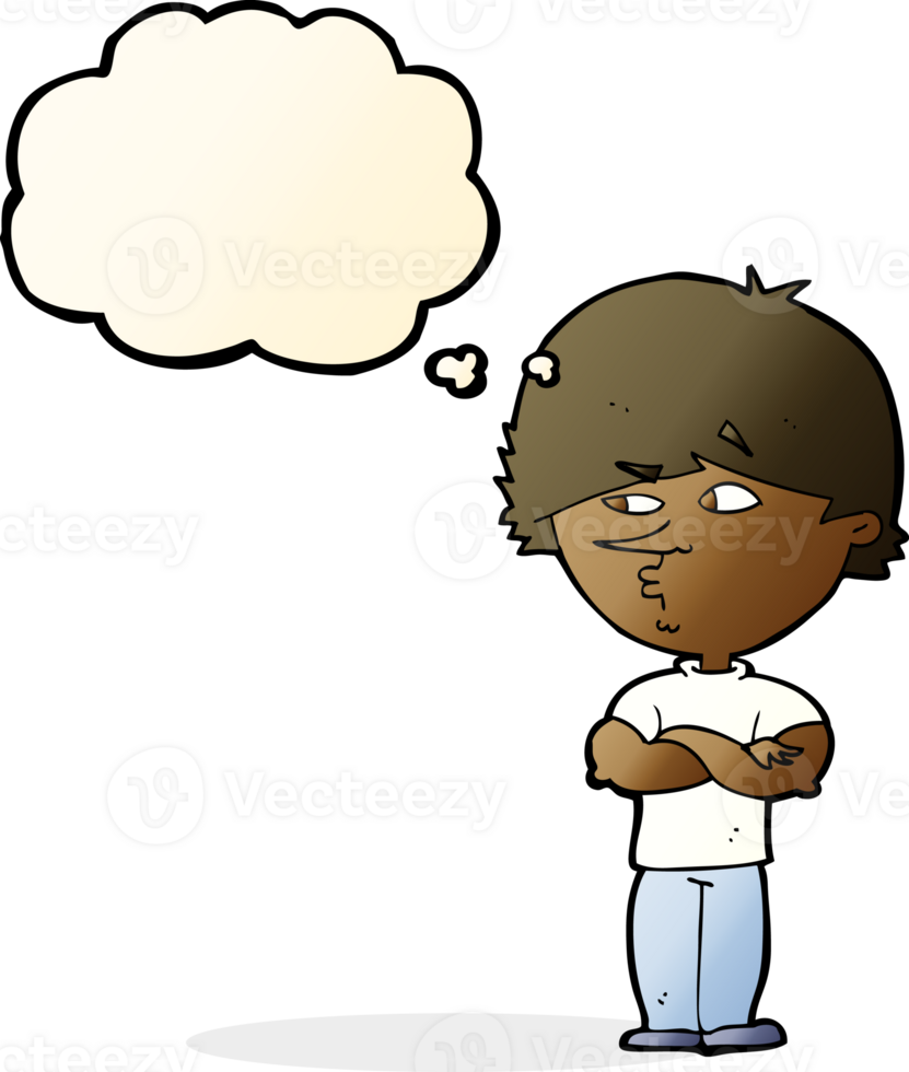 cartoon suspicious man with thought bubble png