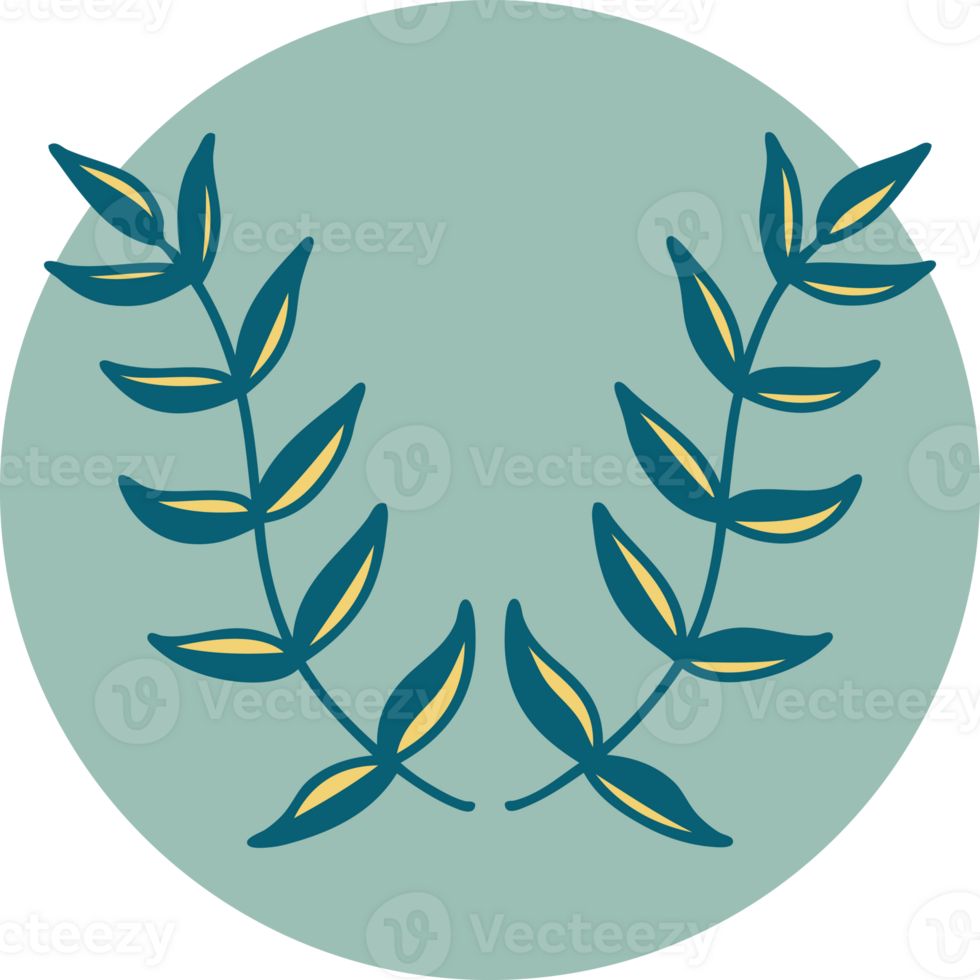 iconic tattoo style image of a laurel png