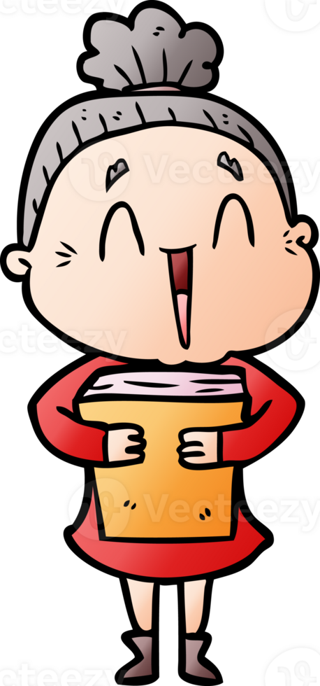 cartoon happy old lady png