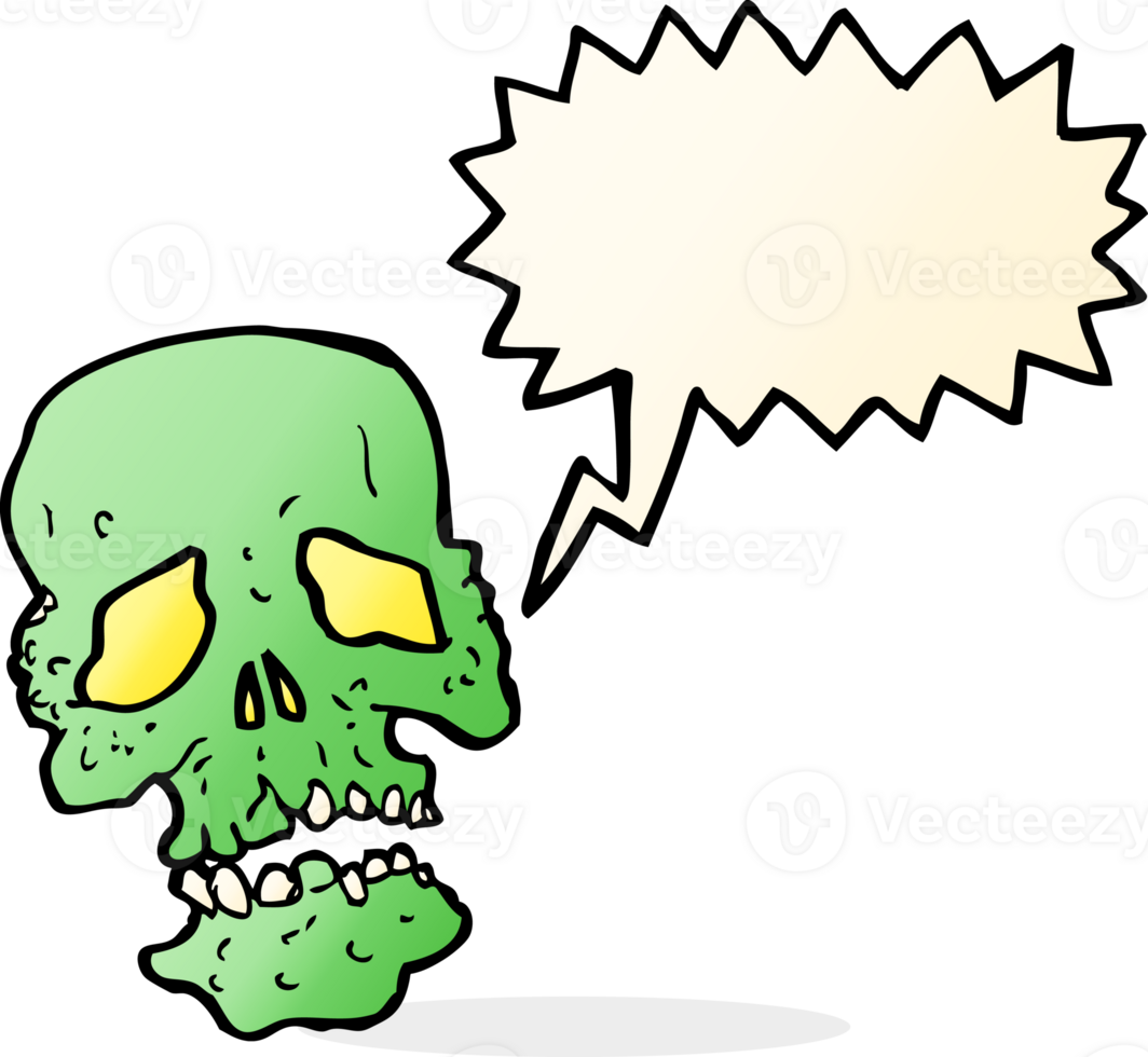 cartoon skull with speech bubble png