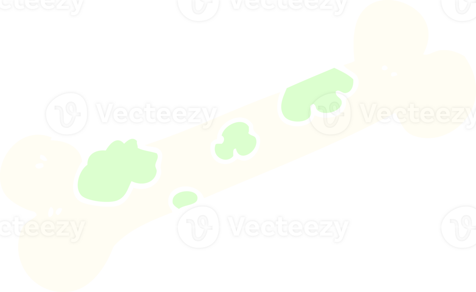 flat color illustration of moldy old bone png