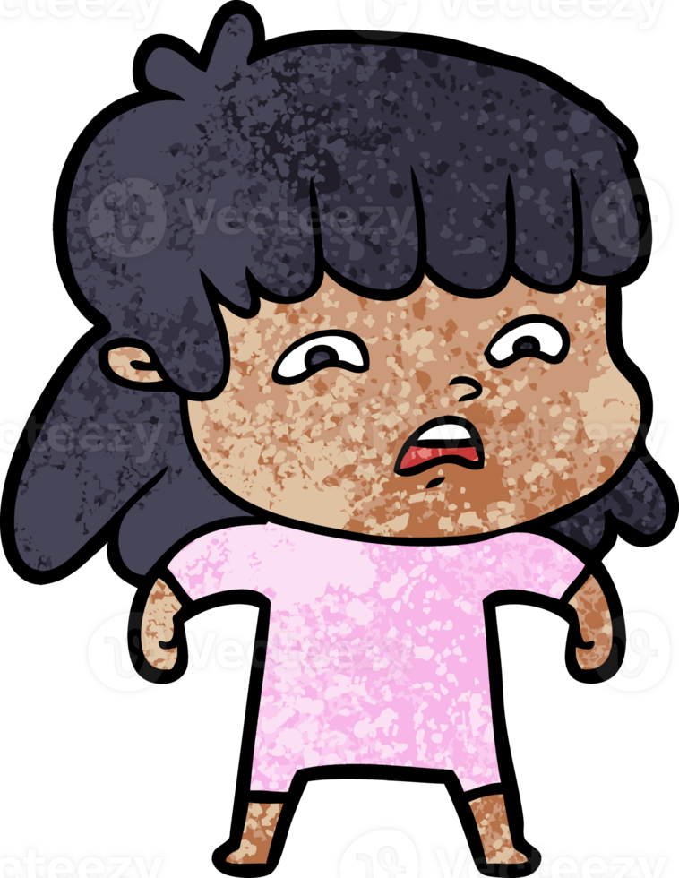 cartoon worried woman png