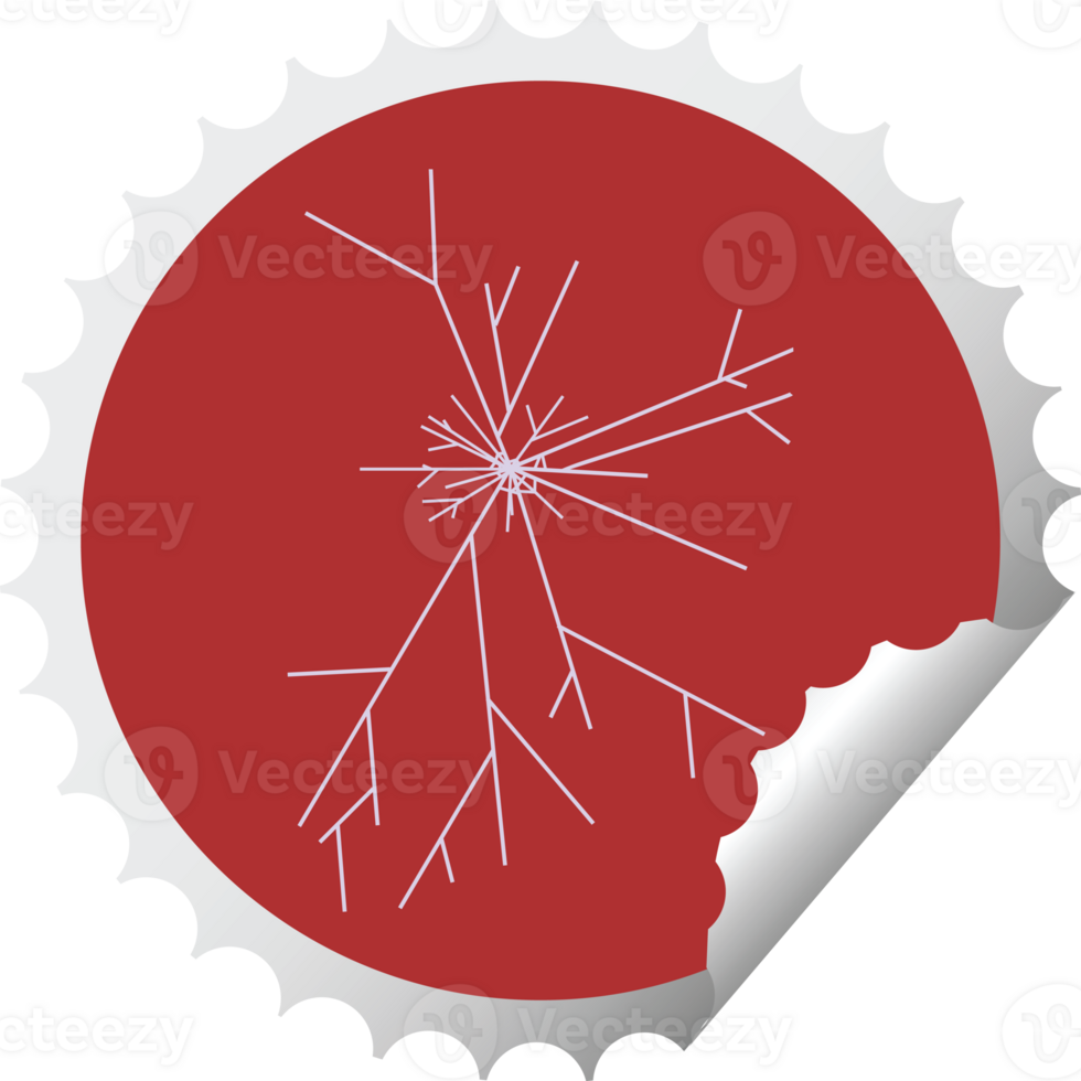 cracked screen graphic   illustration round sticker stamp png