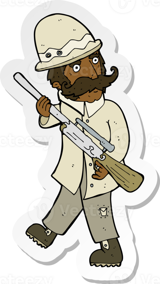 sticker of a cartoon big game hunter png
