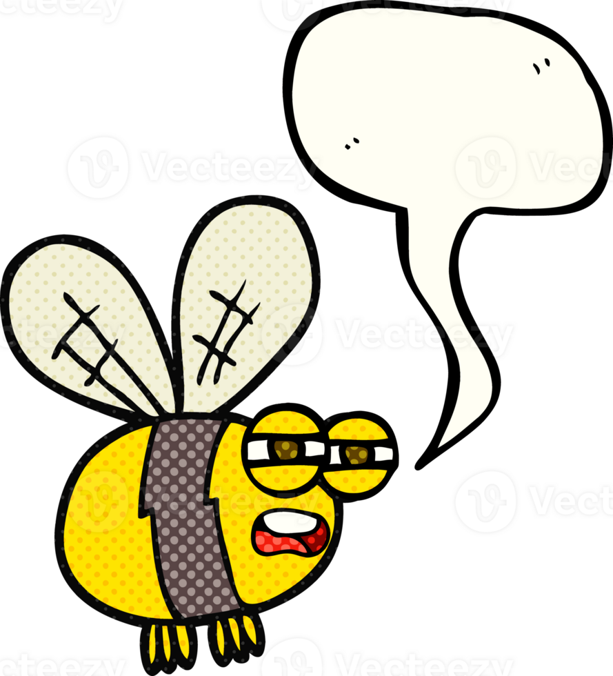hand drawn comic book speech bubble cartoon bee png