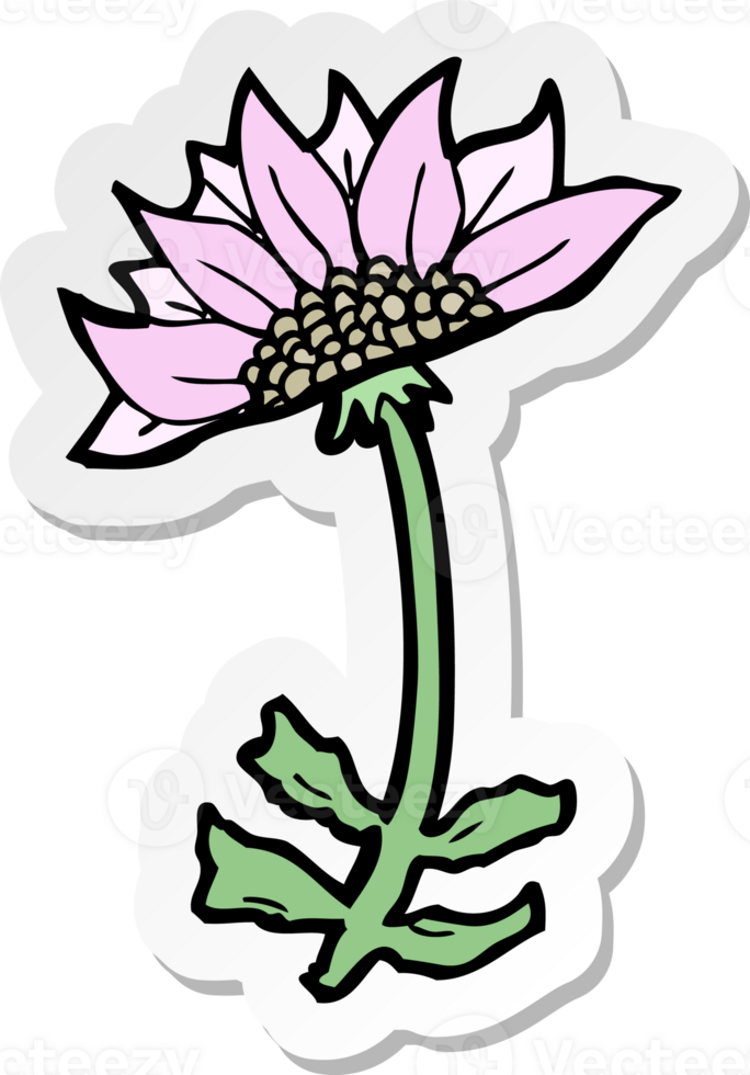 autocollant d'une fleur de dessin animé png