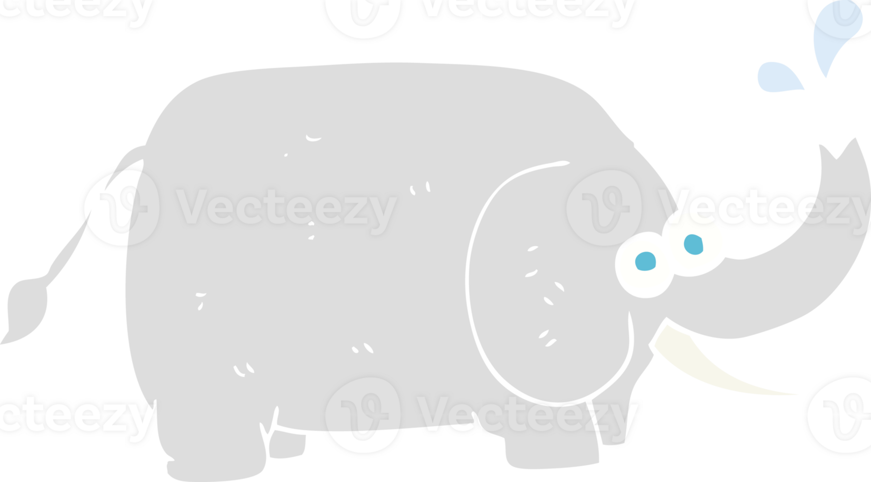 piatto colore illustrazione di elefante png