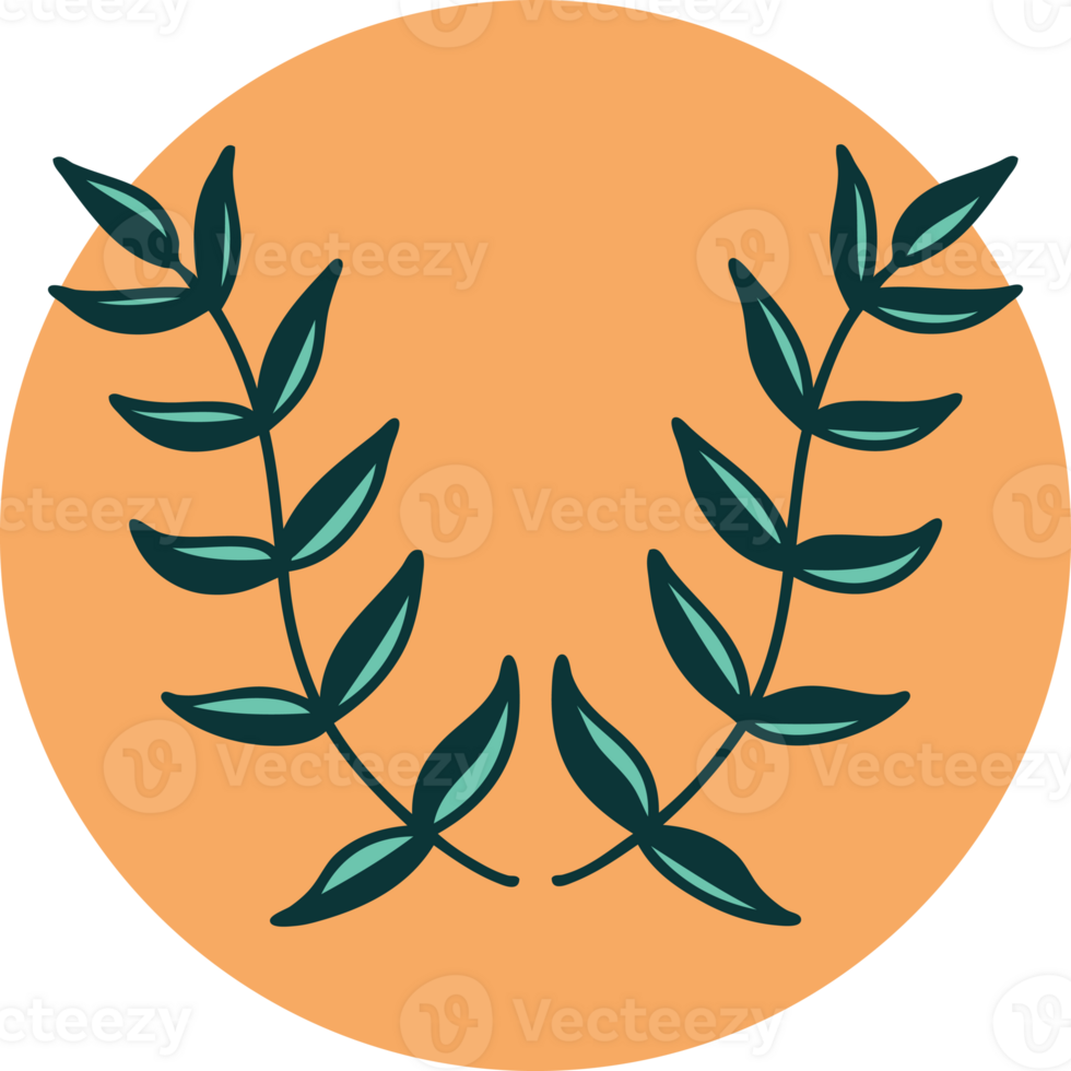 iconic tattoo style image of a laurel png