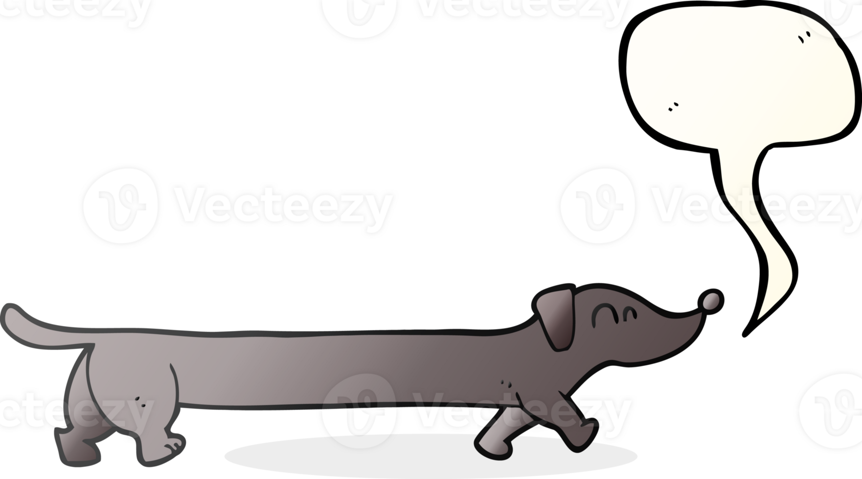 hand drawn speech bubble cartoon dachshund png