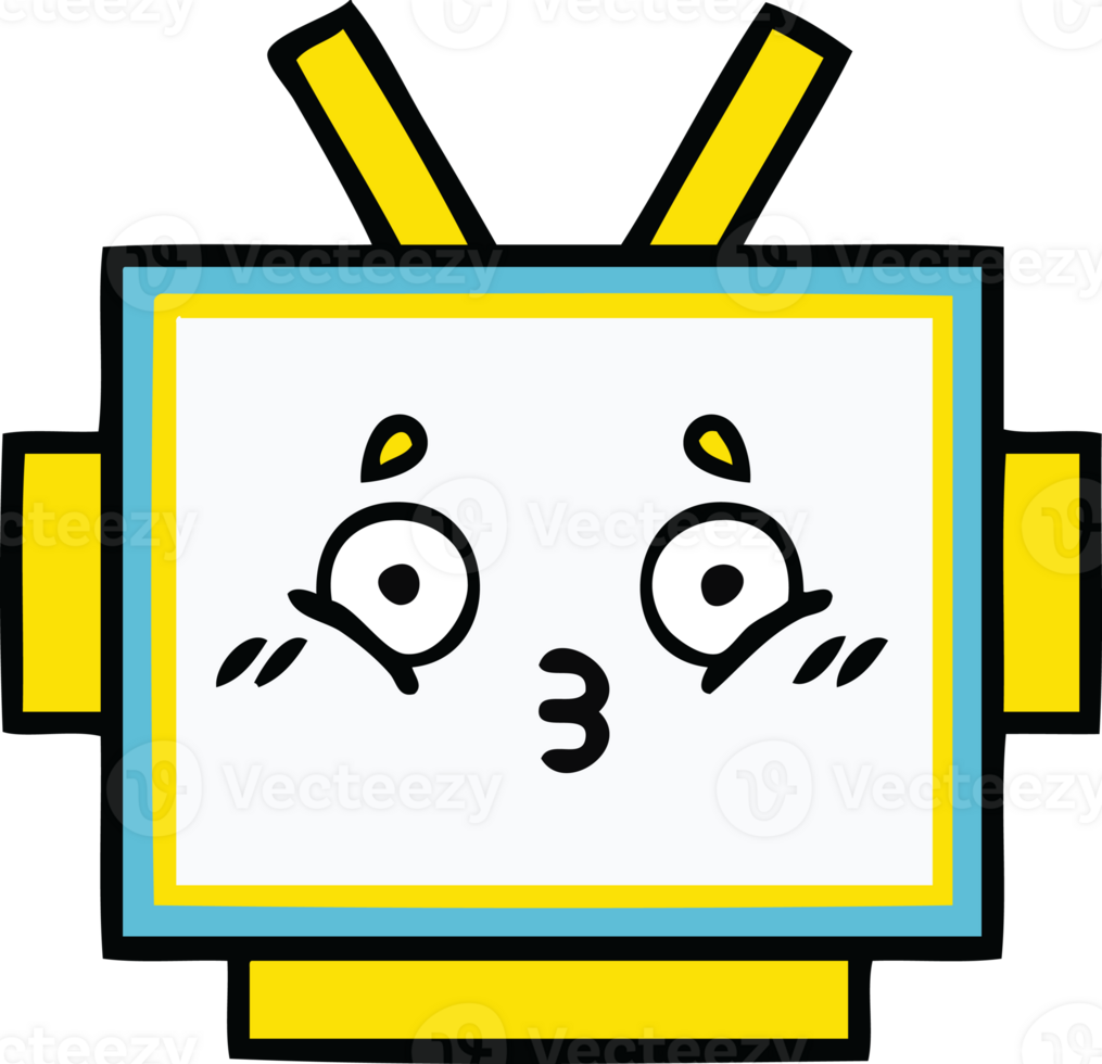 cute cartoon of a robot head png
