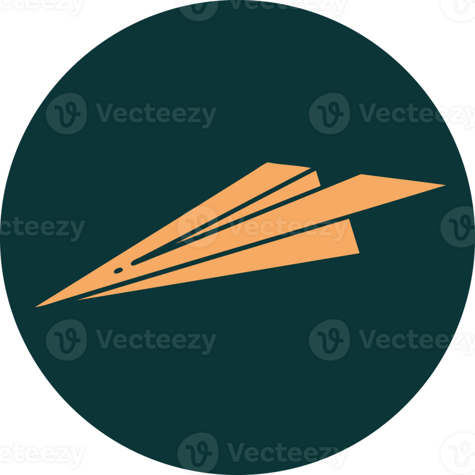 iconic tattoo style image of a paper airplane png